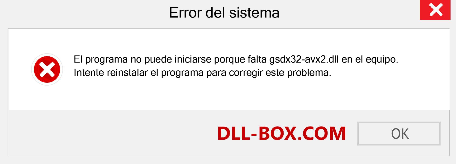 ¿Falta el archivo gsdx32-avx2.dll ?. Descargar para Windows 7, 8, 10 - Corregir gsdx32-avx2 dll Missing Error en Windows, fotos, imágenes